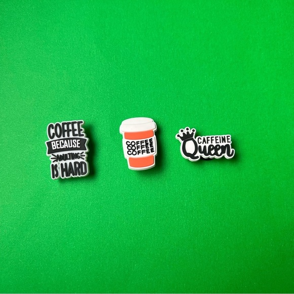 Coffee Lover Crocs Shoe Charms Set of 9 - jibbitz Charms - Picture 4 of 7